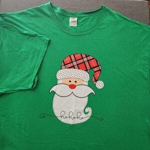 Festive Santa Shirt in Green by Tees2urdoor 3XL on FoL HD Cotton Santa ho ho ho
